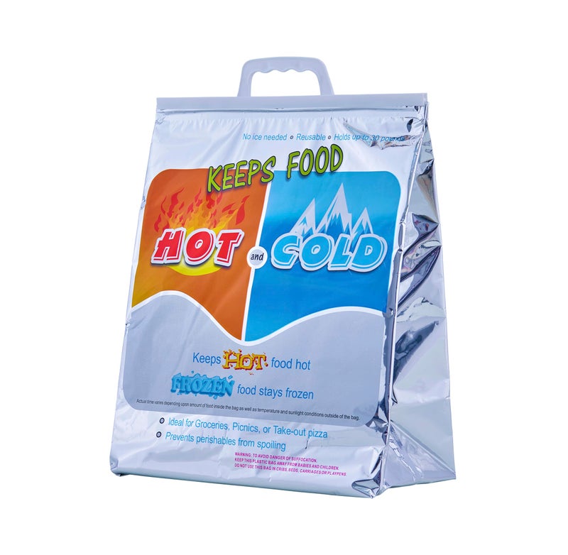 Superio Hot and Cold Insulated Bags for Food Delivery, Grocery Shopping Bags, Food Storage for Hot and Frozen Food for Travel, Disposable Cooler Bag, Reinforced Thermal Lunch Bag (1, 13"x7"x15.5") - Image 1